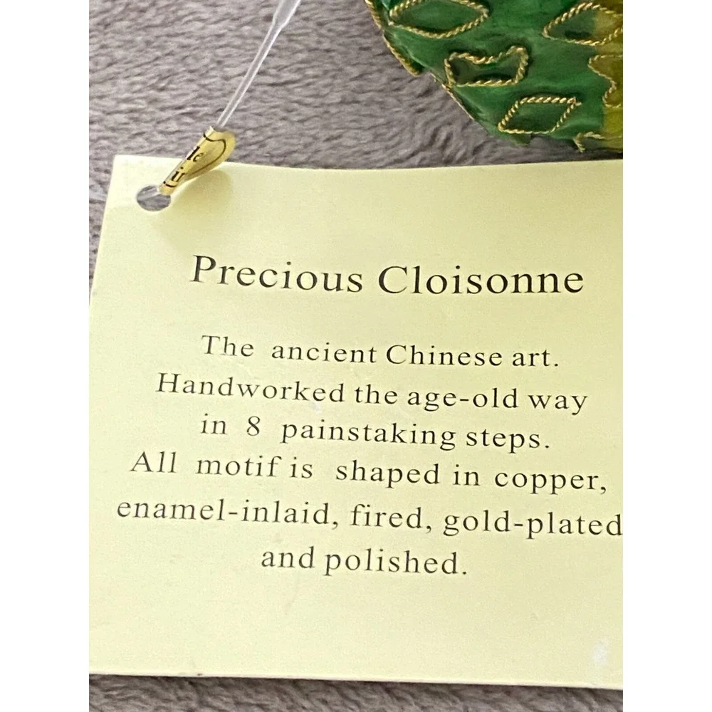 CLOISONNE Green FROG PRINCE Christmas Ornament by Dillards Trimmings NWT